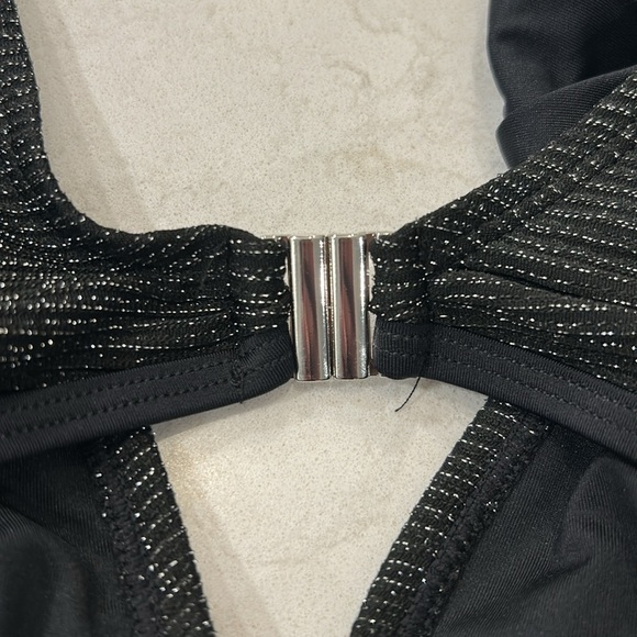 Cupshe Black Moonlit Plunging Monokini Swimsuit Large - Picture 13 of 16